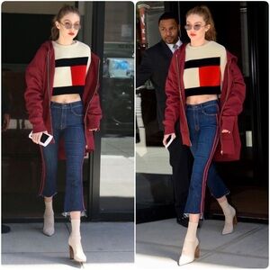 Mother The Looker Frayed Ankle Jeans Keeping Love Alive Racer Stripe Edition